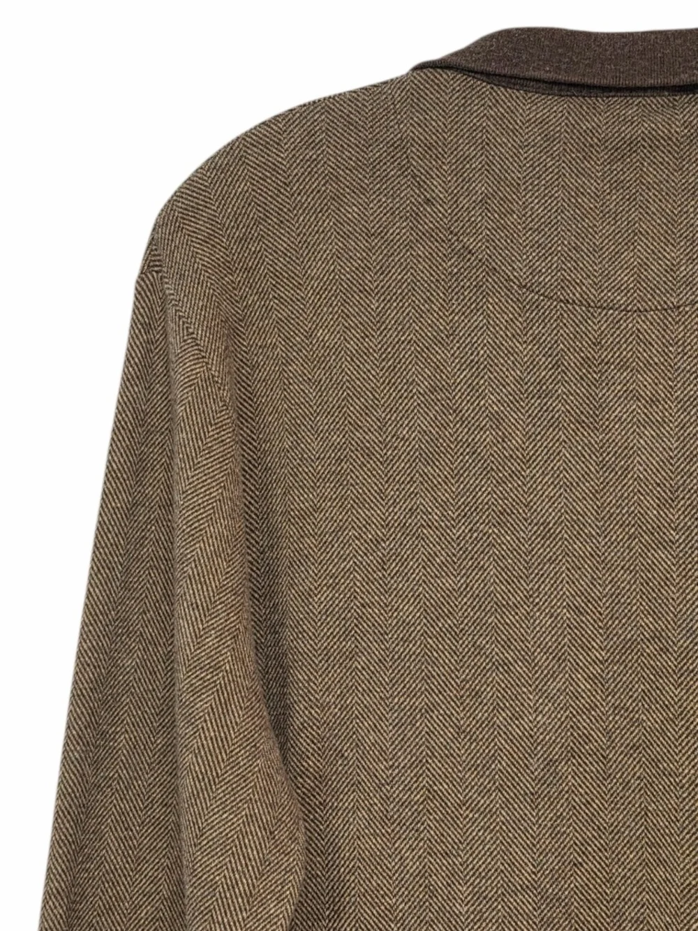 Polo Golf Ralph Lauren Men’s S Brown Herringbone Alpaca Blend 1/4 Zip